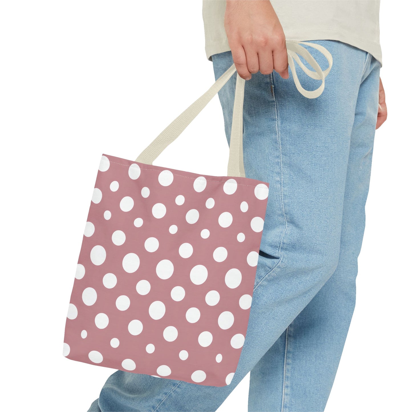 Chic Pink Polka Dot Tote Bag