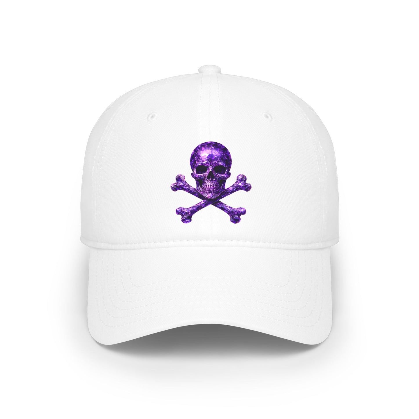 Amethyst Skull & Crossbones Low Profile Baseball Cap