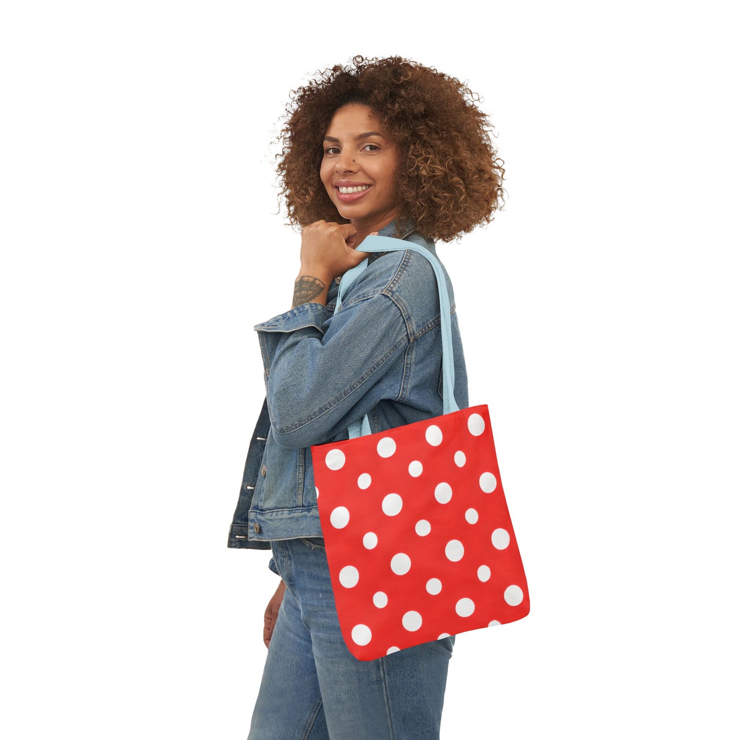 Reba's Red Polka Dot Canvas Tote Bag