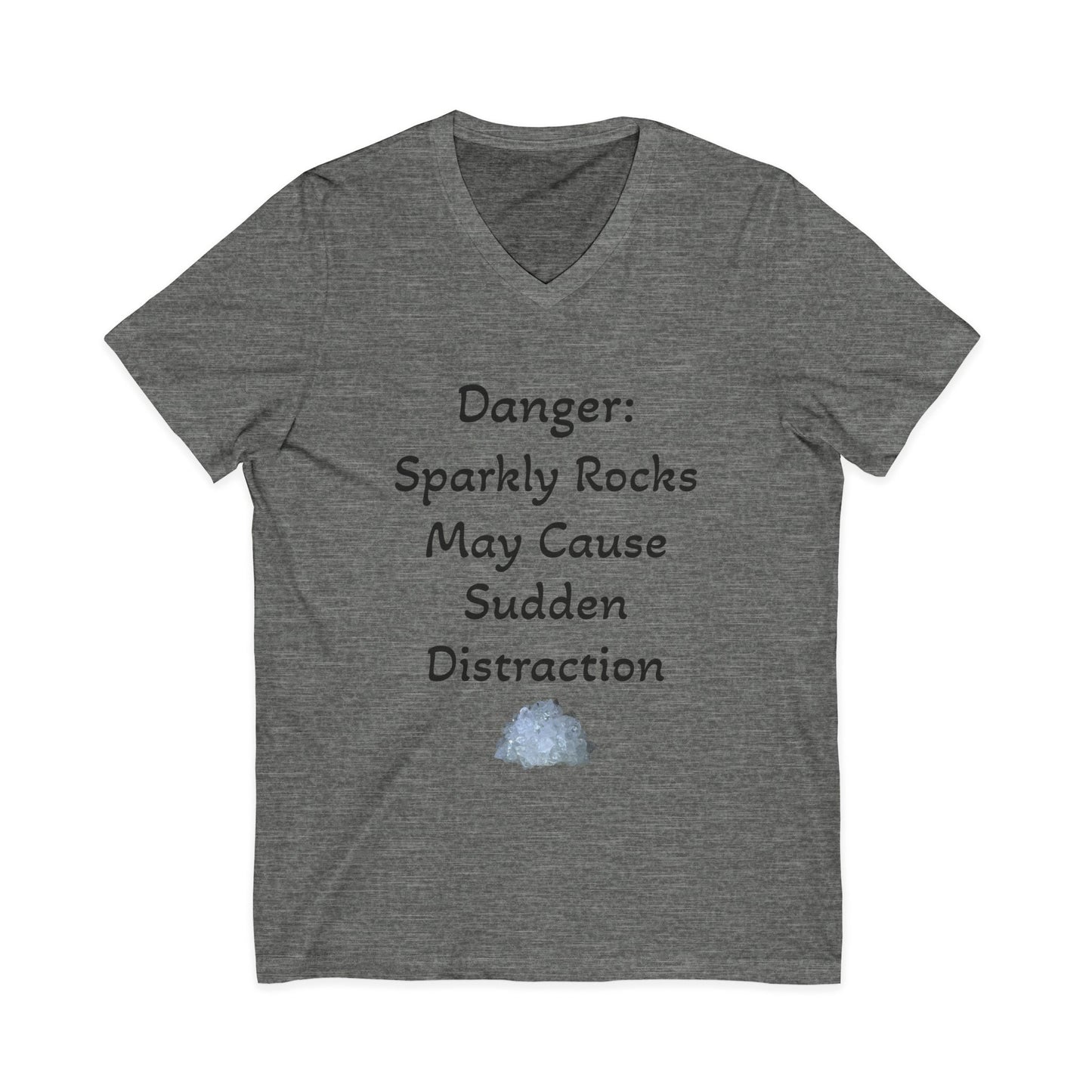 Diana's "Danger: Sparkly Rocks May Cause Sudden Distraction" Women's V-Neck Shirt
