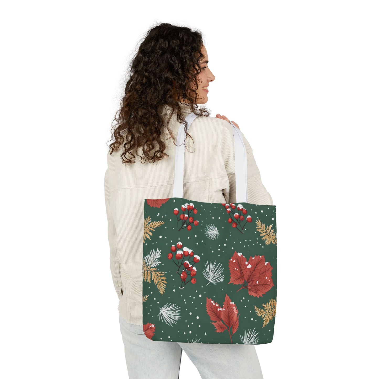 Holly's Holiday Floral Tote Bag