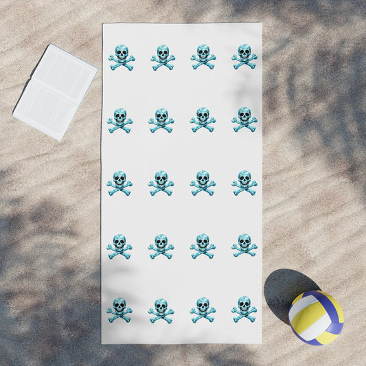 Larimar inspired Skull & Crossbones Beach Towel