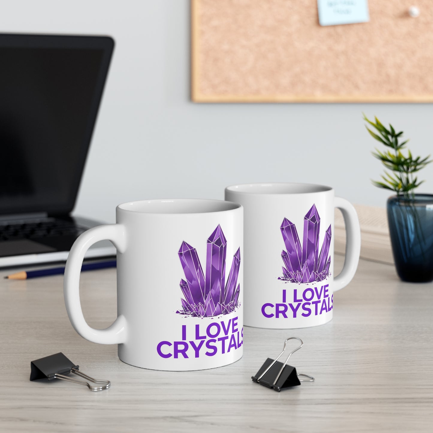 Ina's I love Crystals Ceramic Mug, Coffee Cup