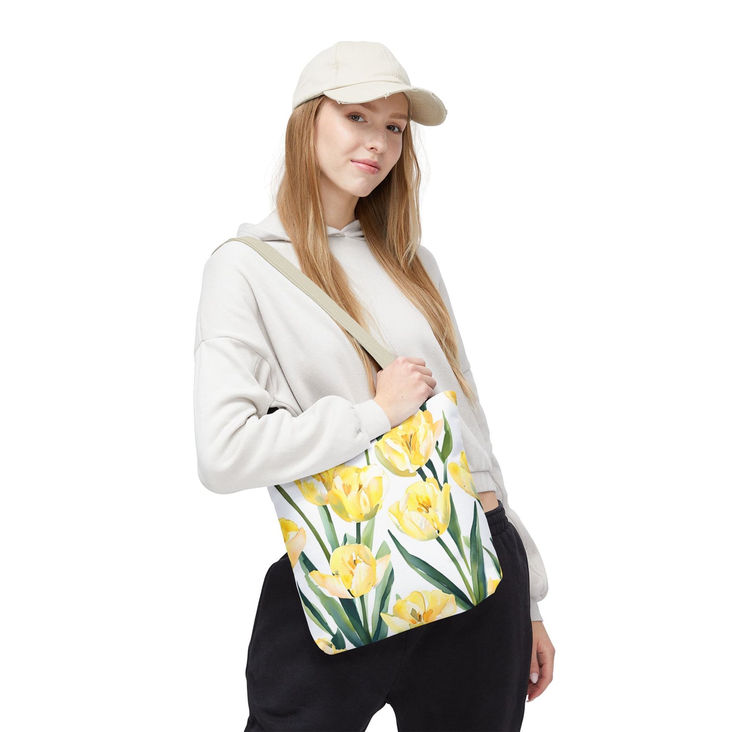 Yetta's Yellow Tulip Floral Tote Bag