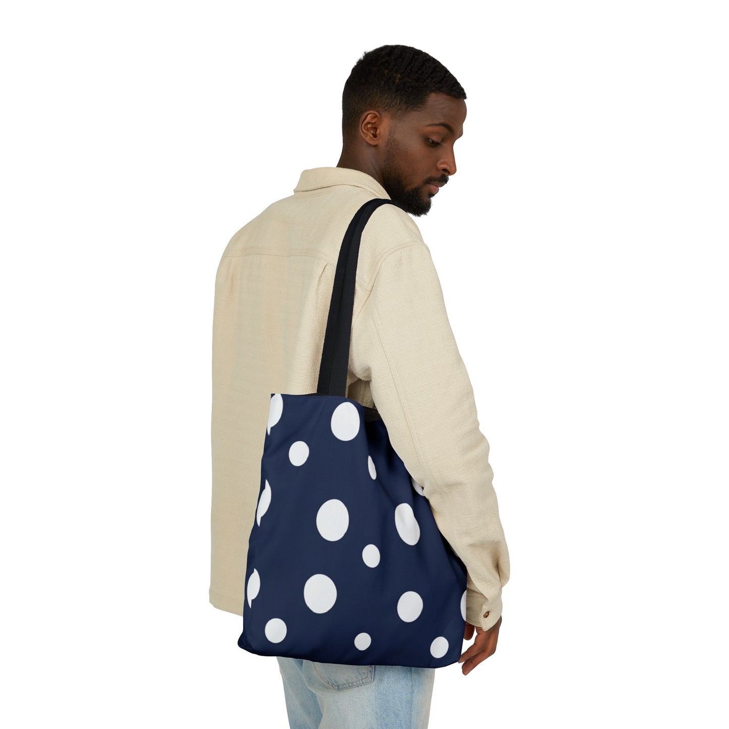 Bonnie's Navy Polka Dot Tote Bag