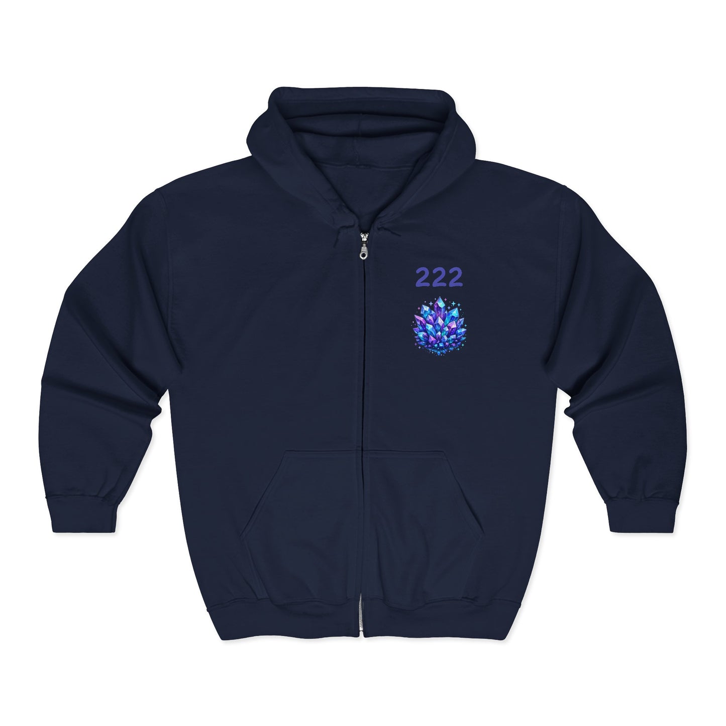 222 Crystal Adult Full Zip Sweatshirt - Hooded