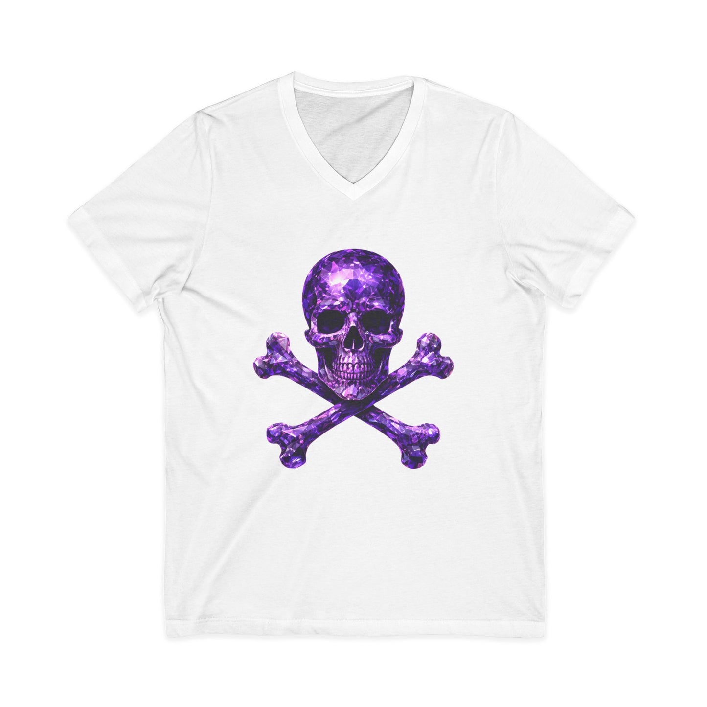 Amethyst Skull & Crossbones V-Neck Adult Shirt