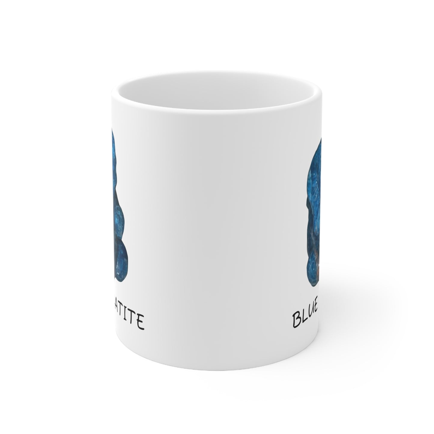 Belle's Blue Apatite Elephant Crystal Collection Ceramic Mug, Coffee Cup