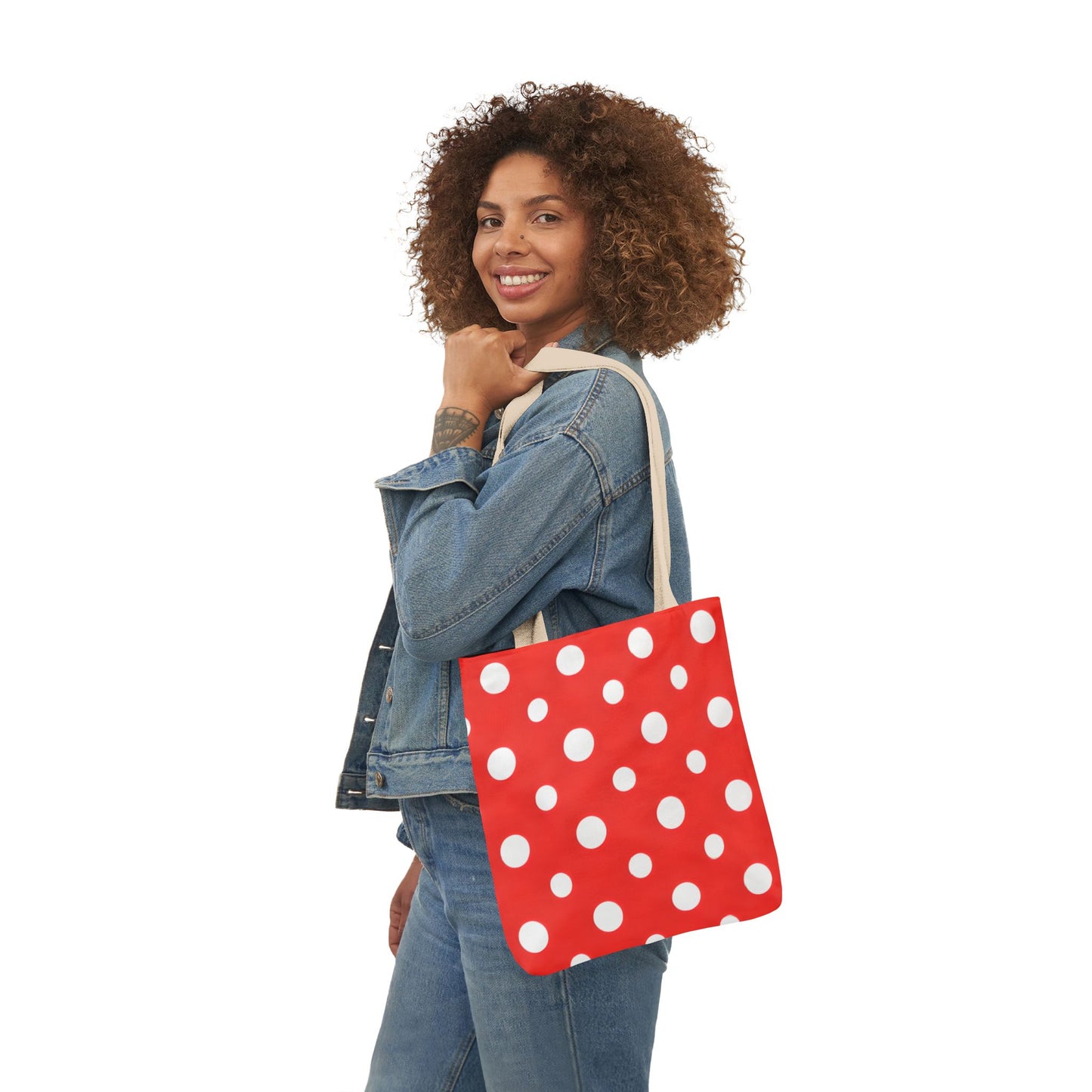 Reba's Red Polka Dot Canvas Tote Bag