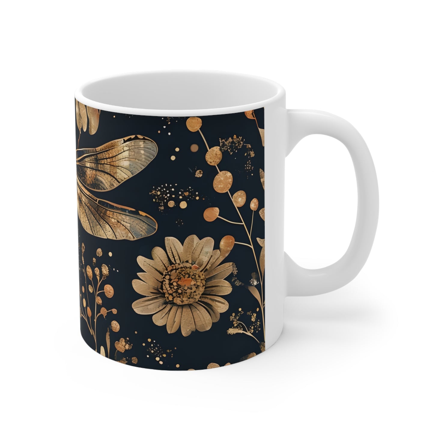 Lily Dragonfly Ceramic Mug, Coffee Cup