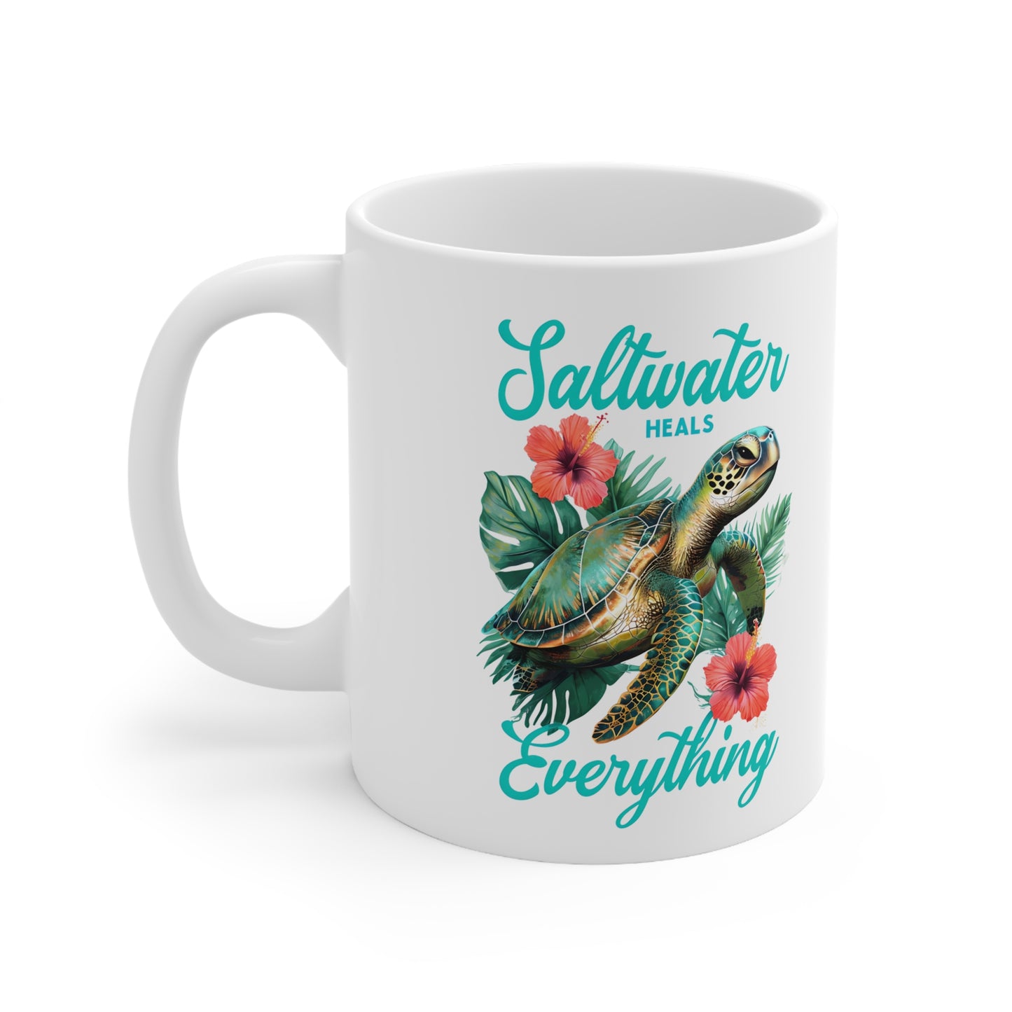 Sara's Saltwater Heals Everything Ceramic Mug, Coffee Cup