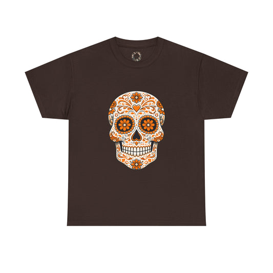 Ophelia's Orange Sugar Skull Adult Shirt
