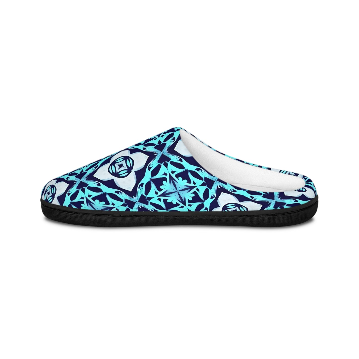 Guy's Blue Geometric Pattern Men's Indoor Slippers