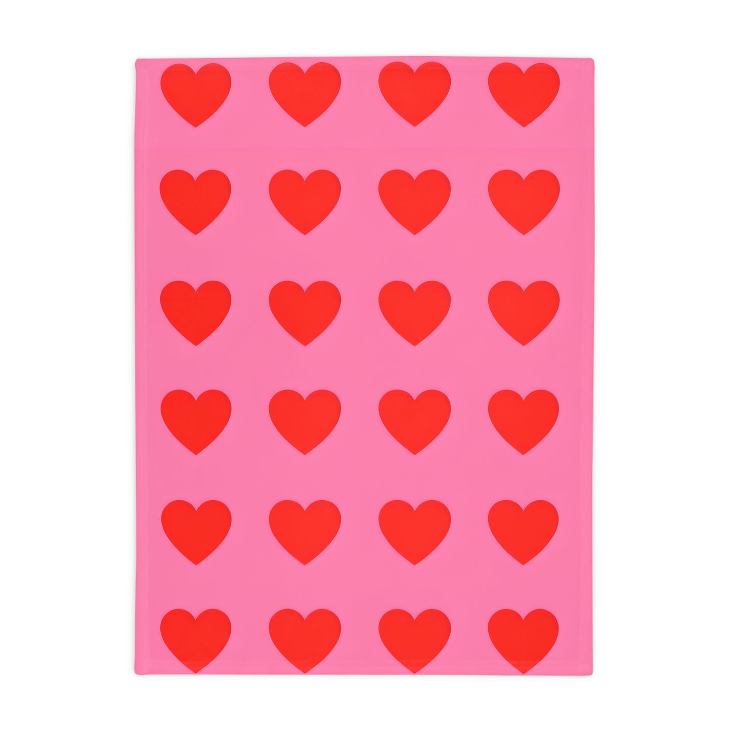 Pia's Pink & Red Heart Plush Fleece Blanket