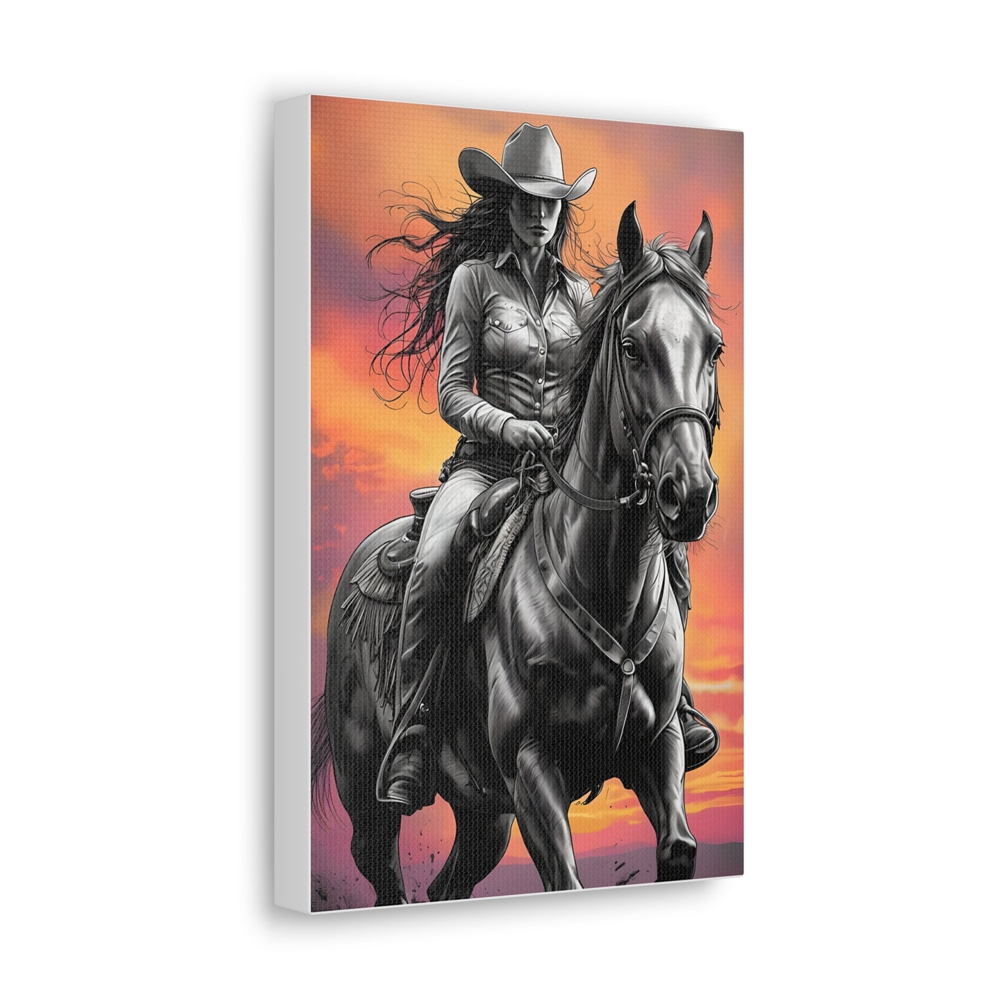 Katy - Western Cowgirl Wall Art Canvas