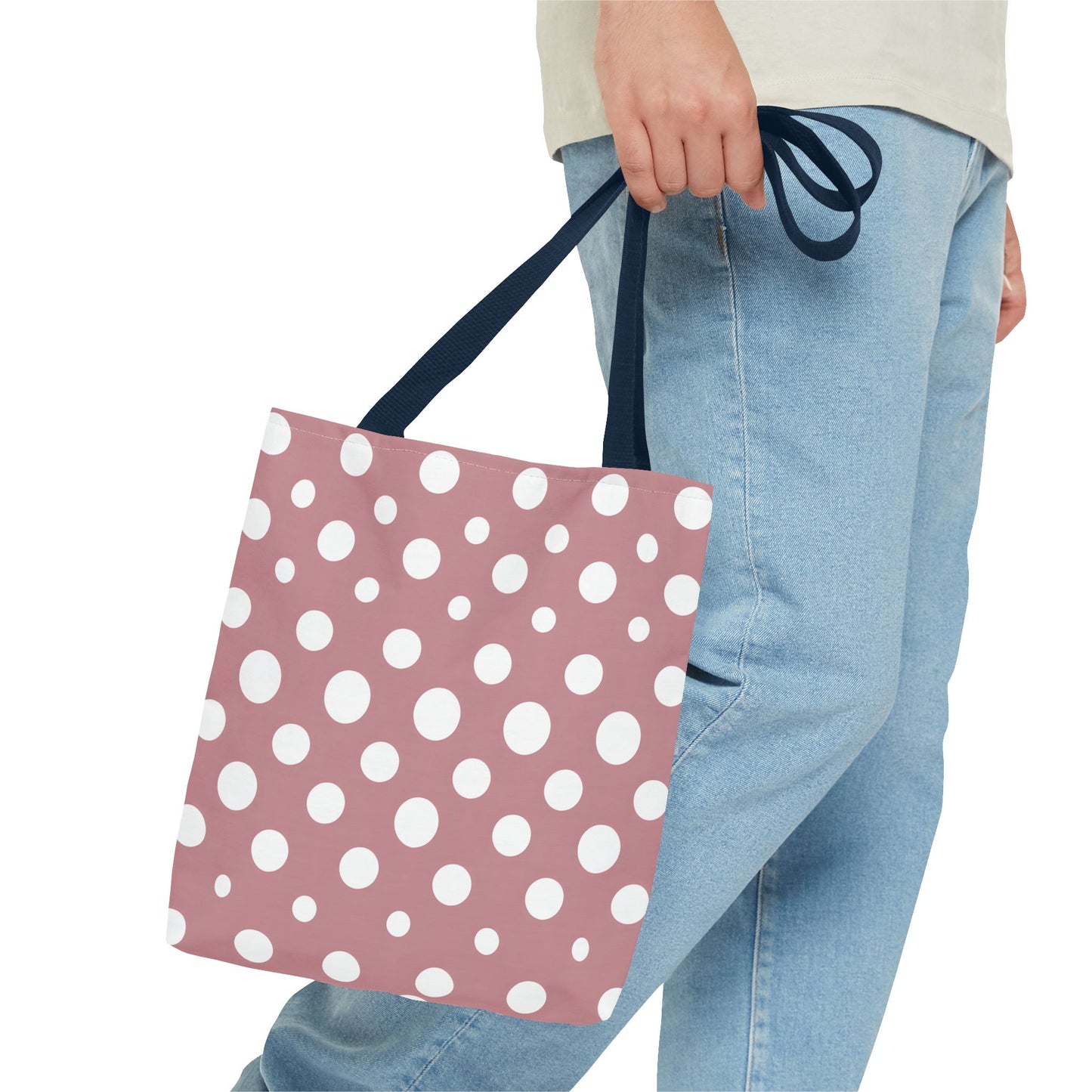 Chic Pink Polka Dot Tote Bag