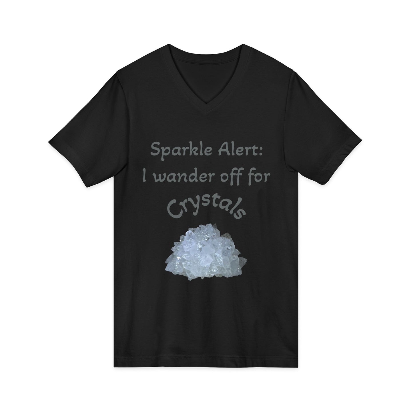 Suzie's "Sparkle Alert: I wander off for Crystals' Women's V-Neck Adult Shirt