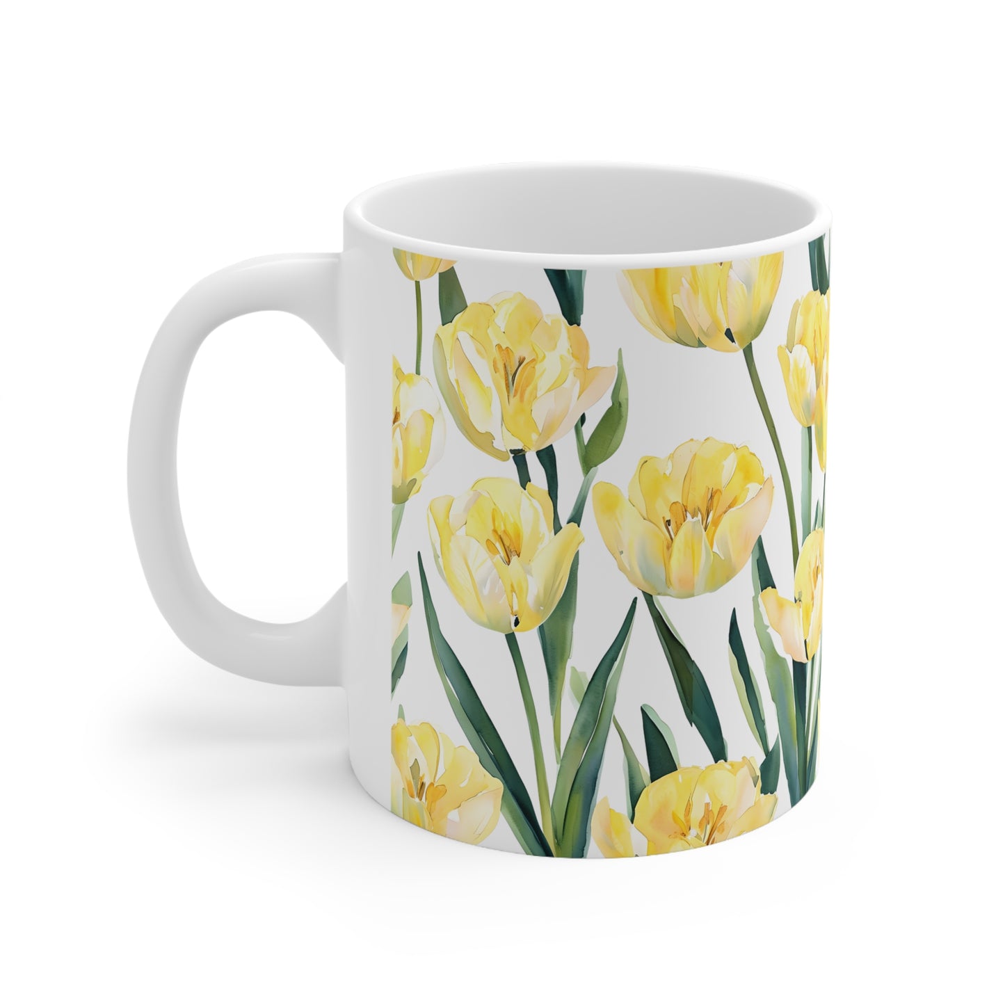 Butter's Yellow Tulip Ceramic Mug, Coffee Cup
