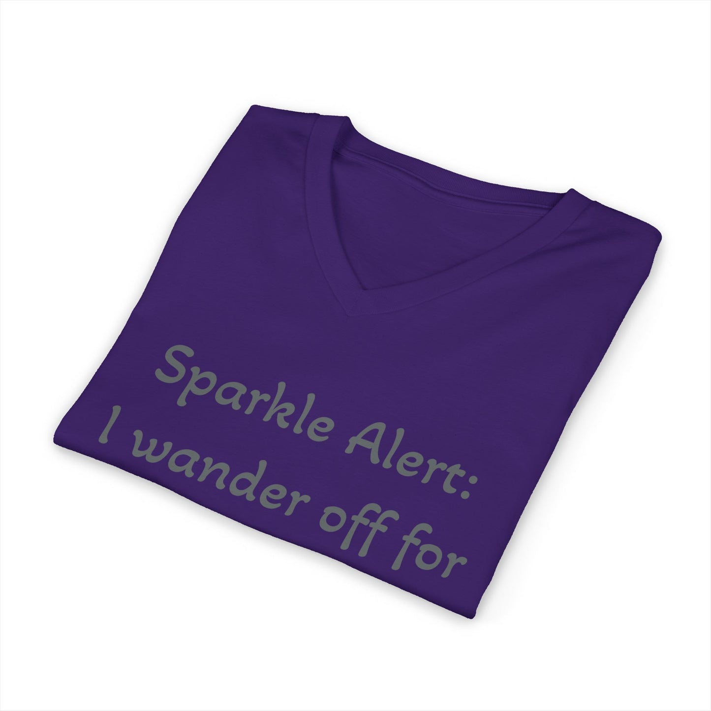 Suzie's "Sparkle Alert: I wander off for Crystals' Women's V-Neck Adult Shirt