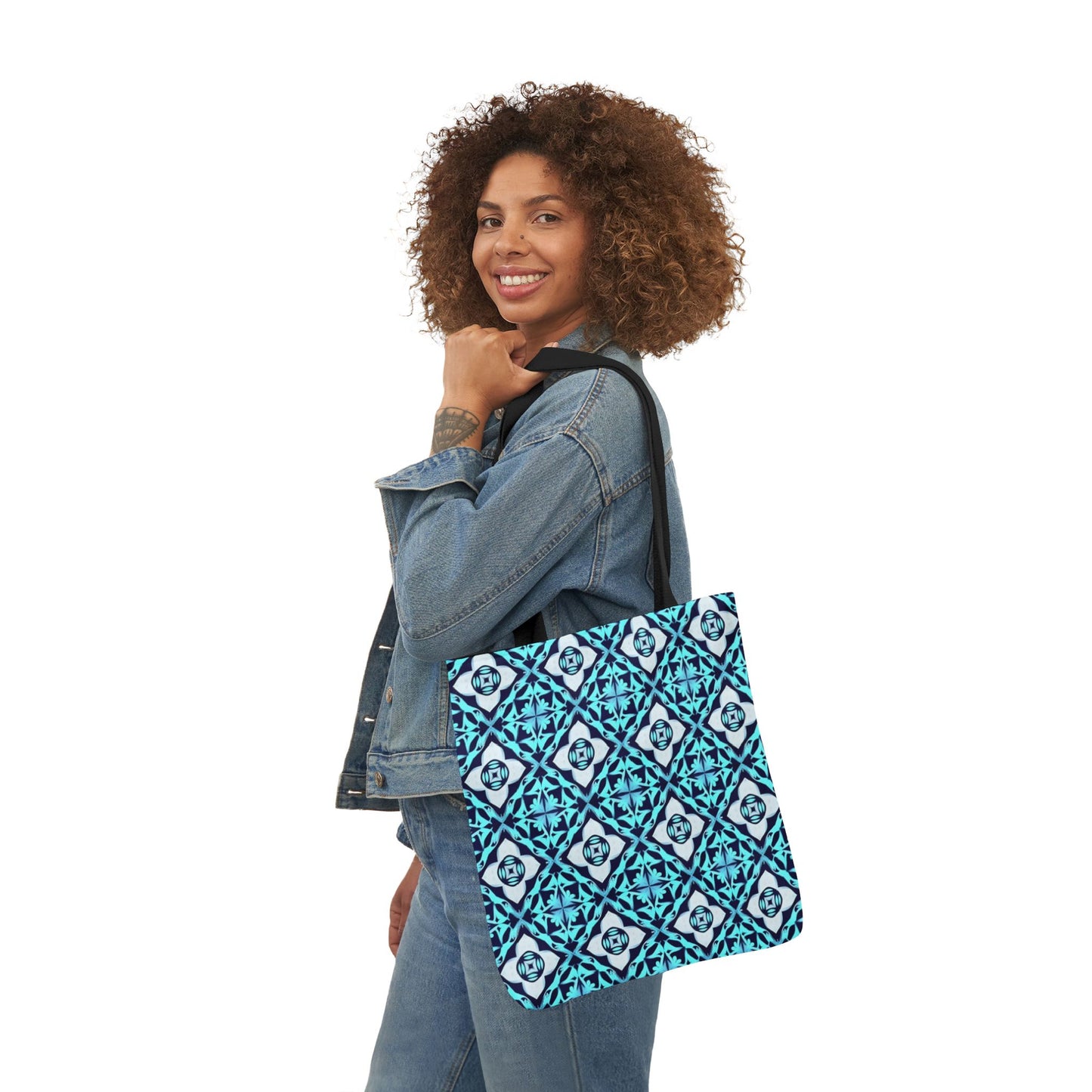 Gaia's Blue Geometric Tote Bag