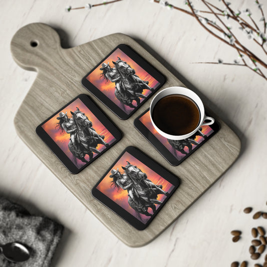 Cowgirl & Horse Sunset Coasters