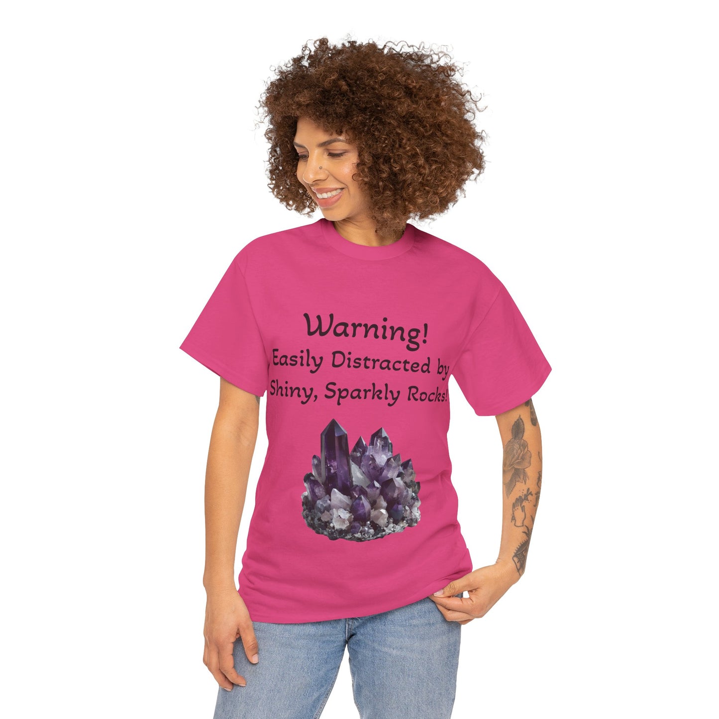 Waylon's "Warning! Easily Distracted by Shiny, Sparkly Rocks!" Adult Shirt