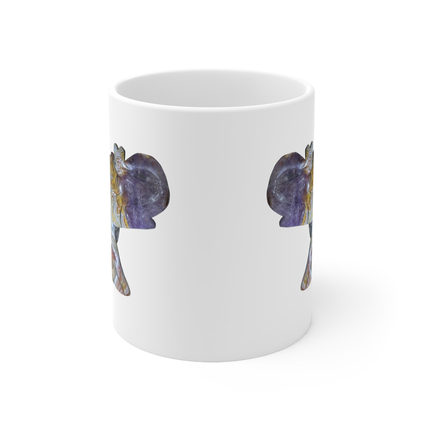 Mexican Crazy Lace & Amethyst Crystal Collection Ceramic Mug, Coffee Cup