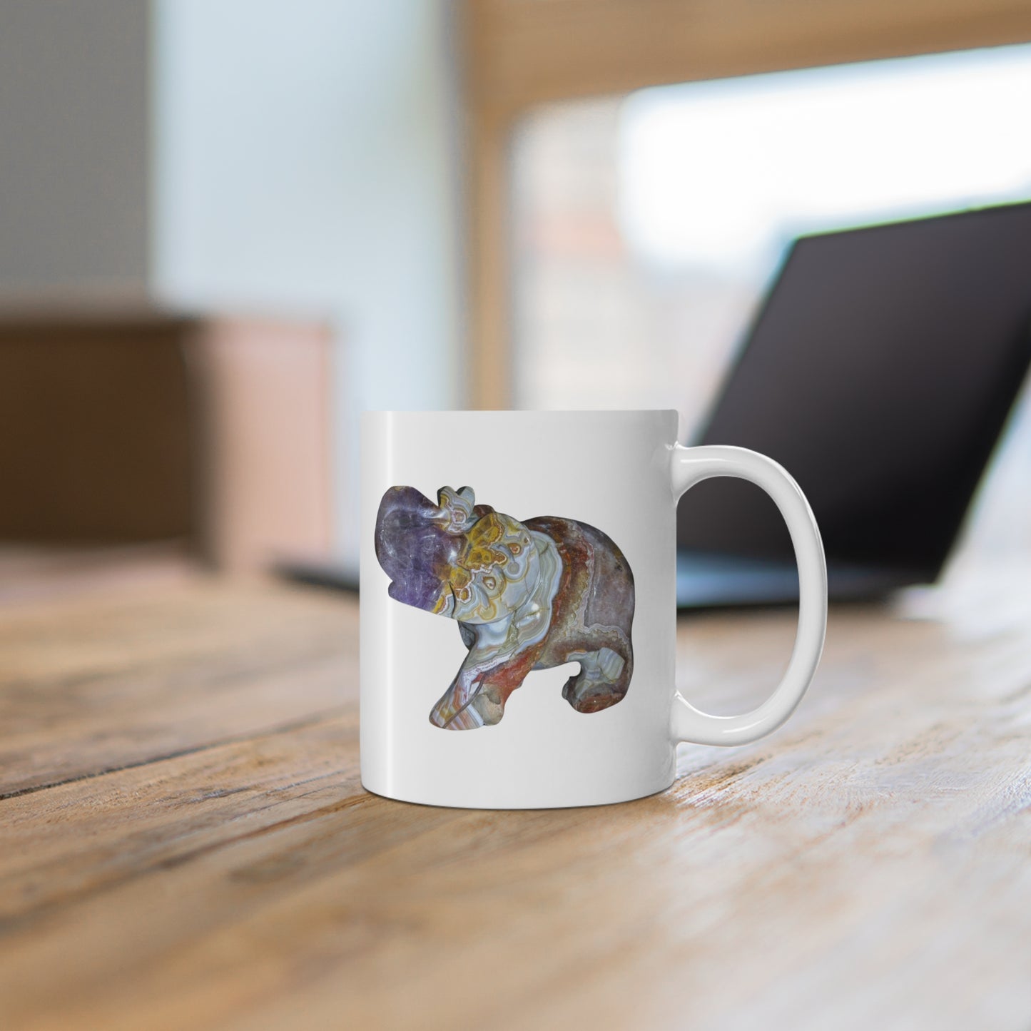 Mexican Crazy Lace & Amethyst Crystal Collection Ceramic Mug, Coffee Cup