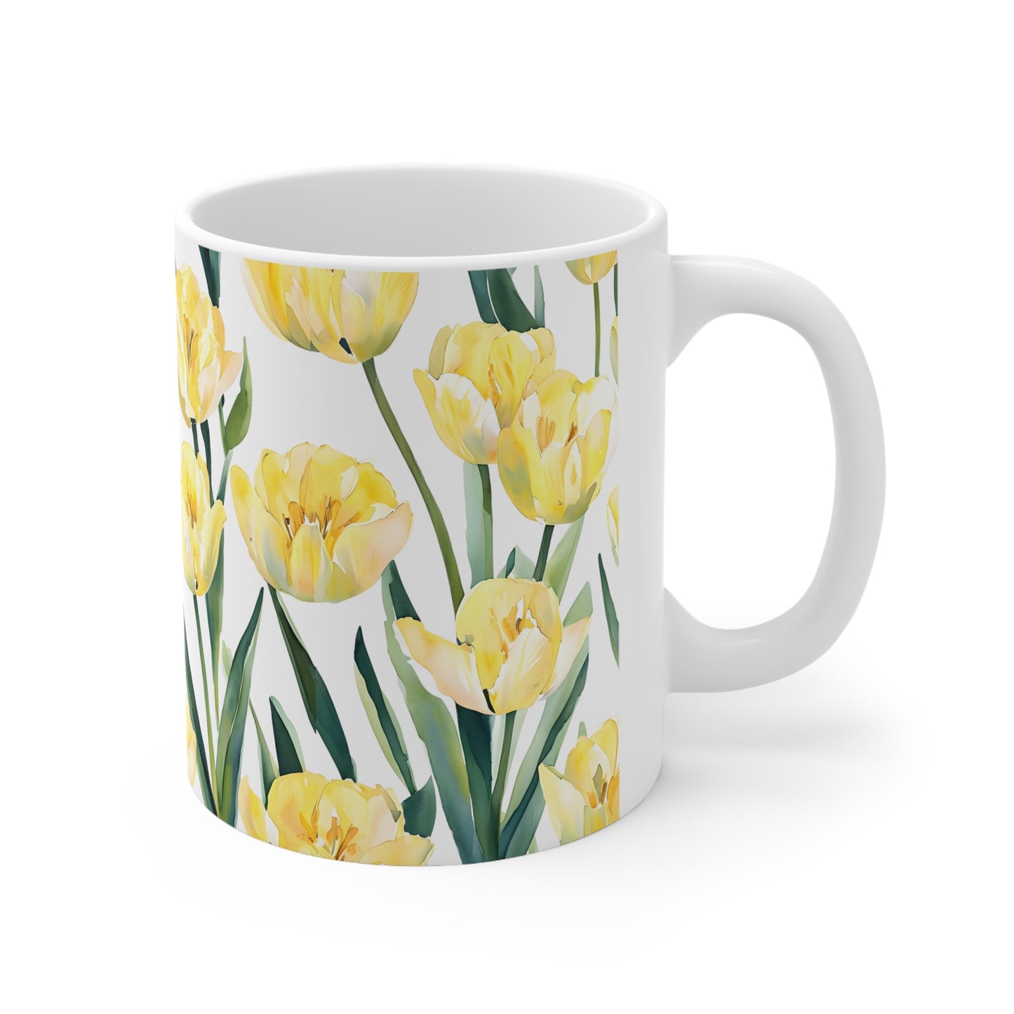 Butter's Yellow Tulip Ceramic Mug, Coffee Cup