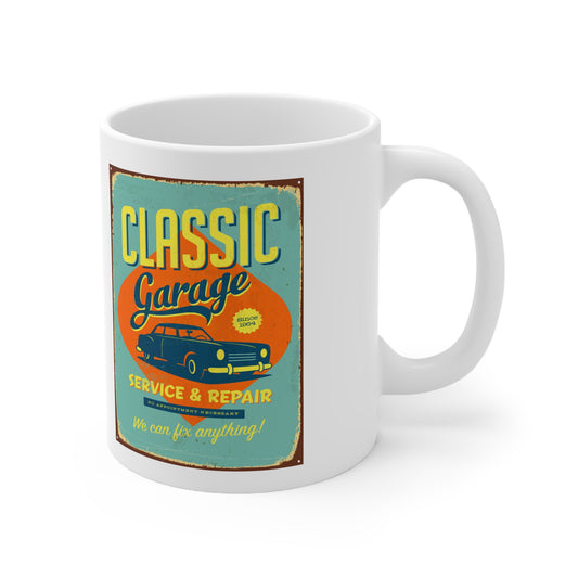 Classic Garage Ceramic Mug, Coffee Cup