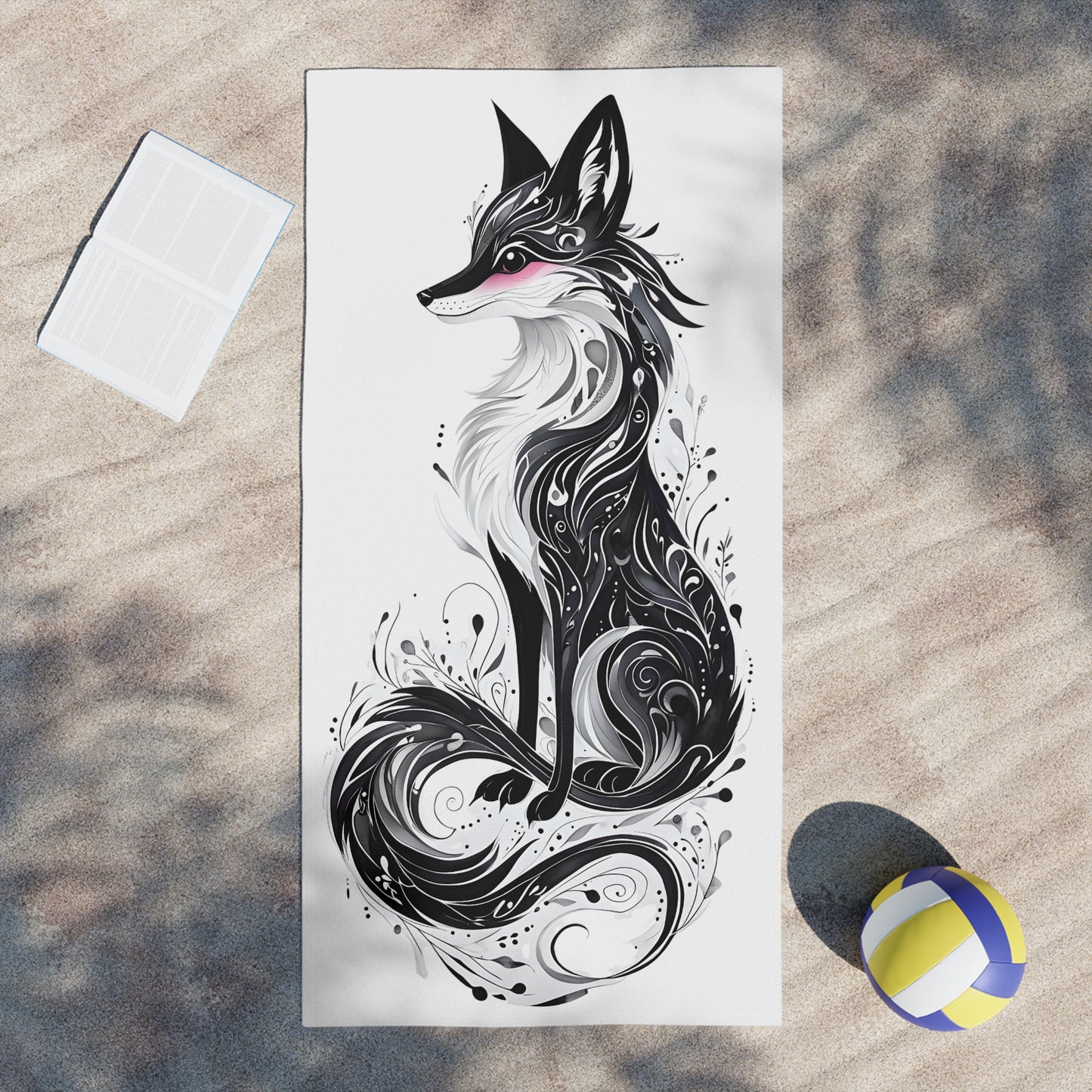 Mystic Black Fox Beach Towel