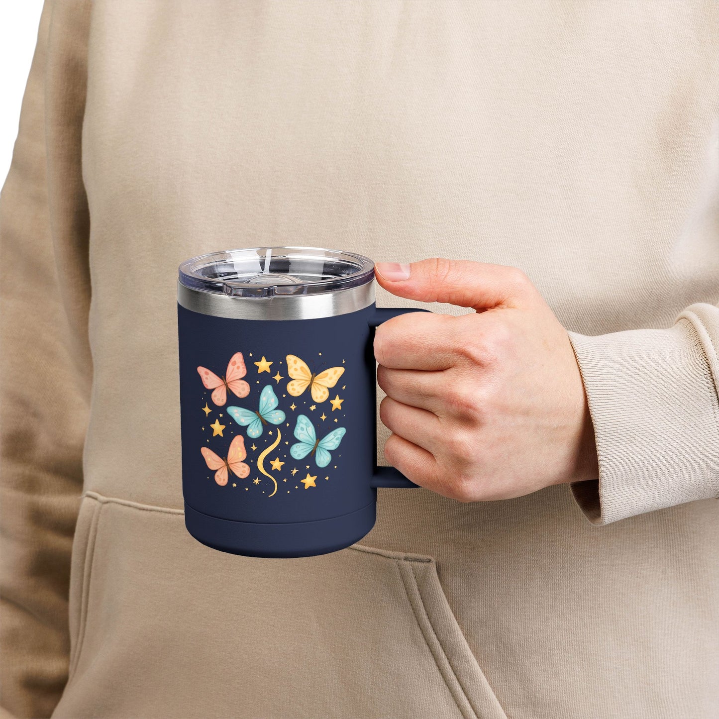 Barb's Butterfly & Stars Coffee Mug Tumbler