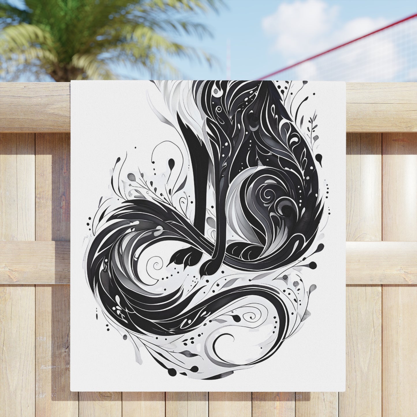 Mystic Black Fox Beach Towel