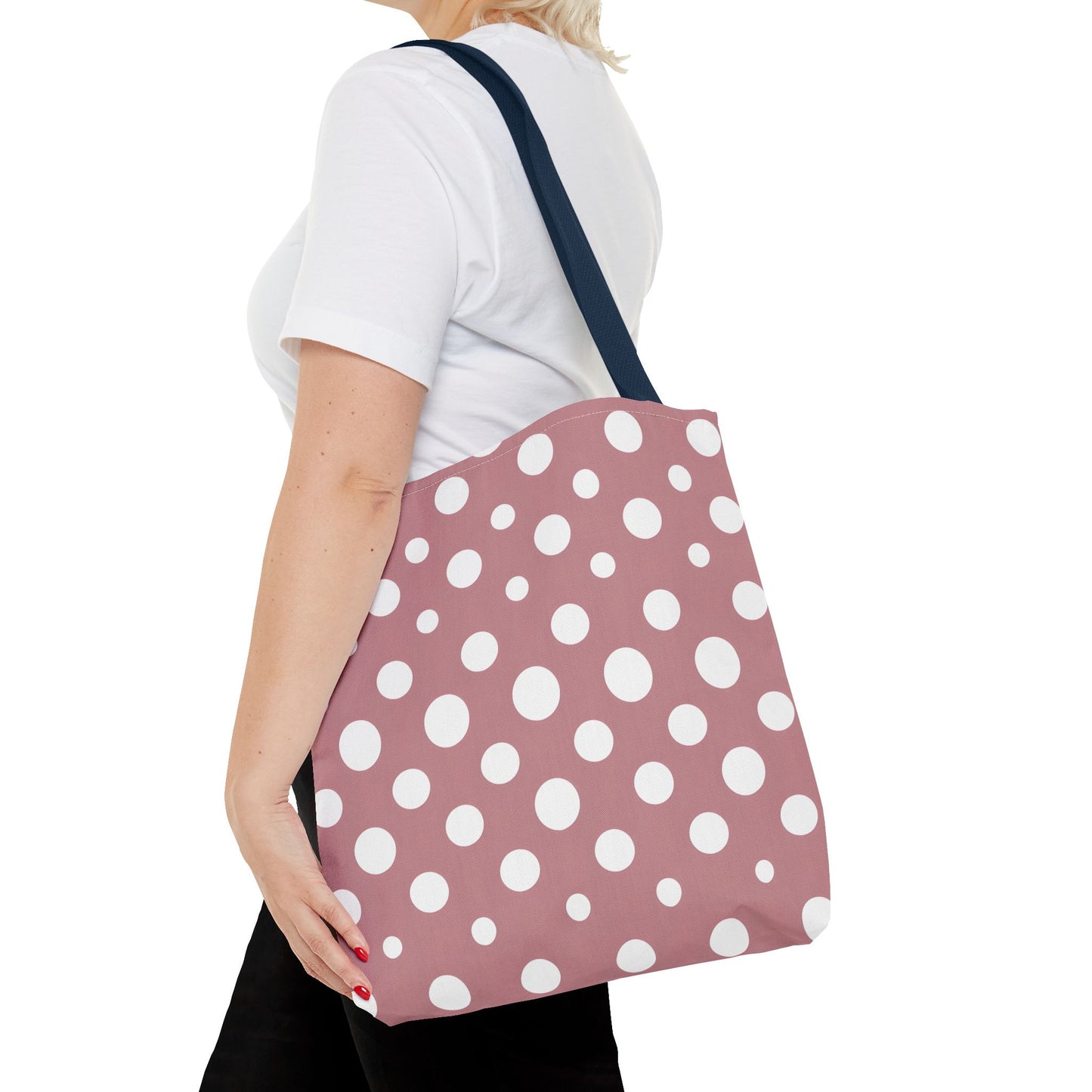 Chic Pink Polka Dot Tote Bag