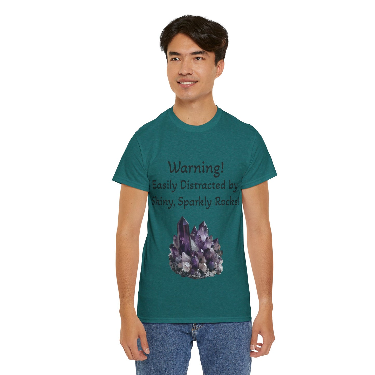 Waylon's "Warning! Easily Distracted by Shiny, Sparkly Rocks!" Adult Shirt