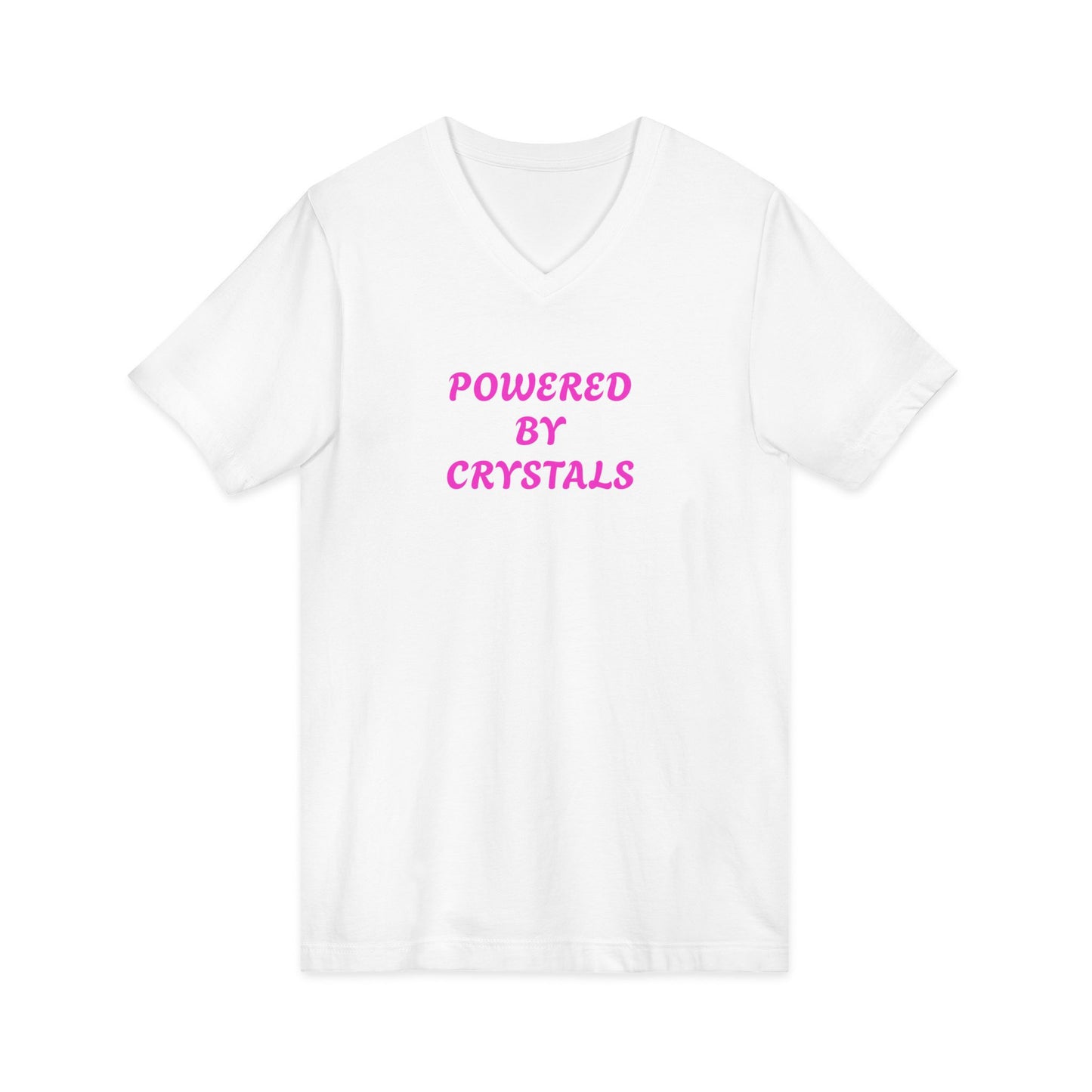 Powered by Crystals V-Neck Adult Shirt