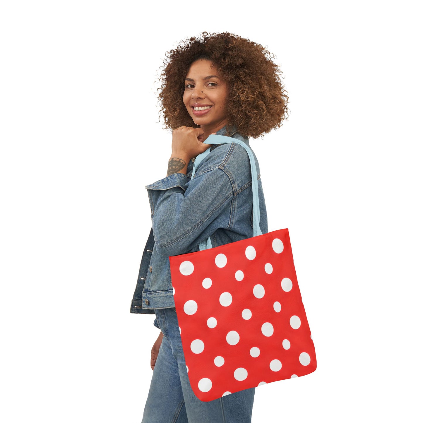 Reba's Red Polka Dot Canvas Tote Bag