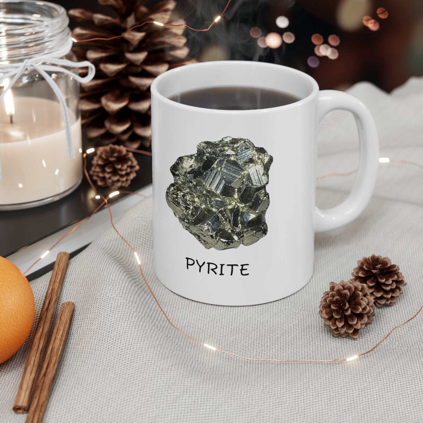Pyrite Crystal Collection Ceramic Mug, Coffee Cup