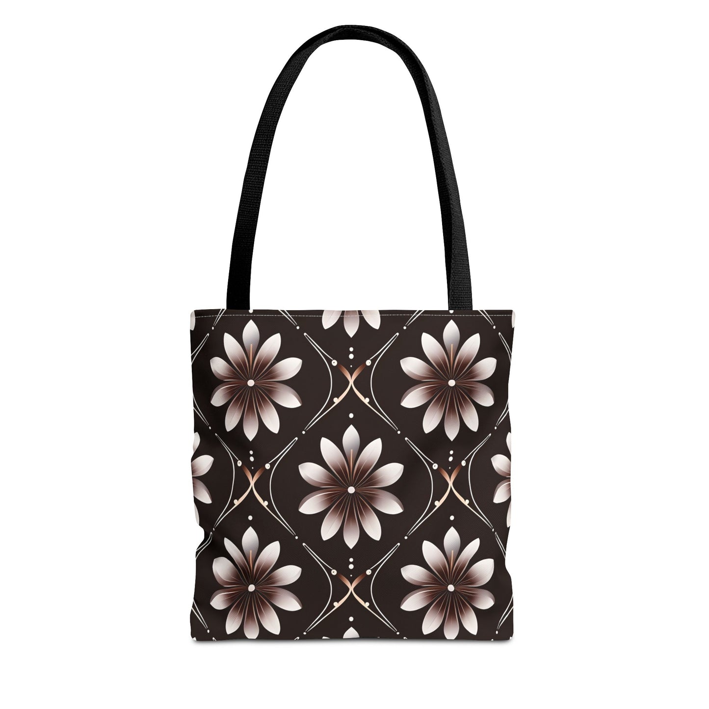 Bowie's Brown Floral Tile Tote Bag