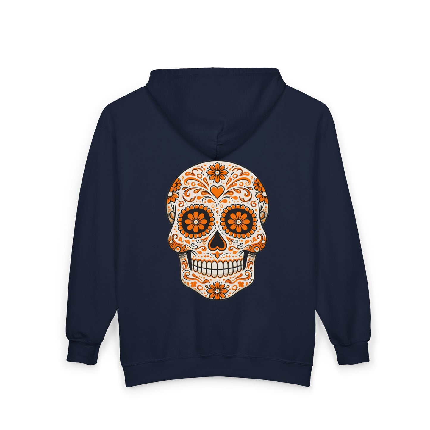 Orange Sugar Skull Full Zip Sweatshirt - Hooded