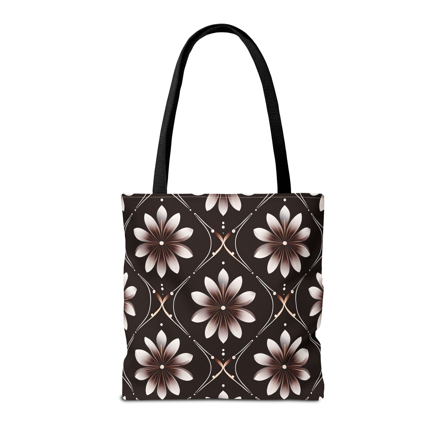 Bowie's Brown Floral Tile Tote Bag