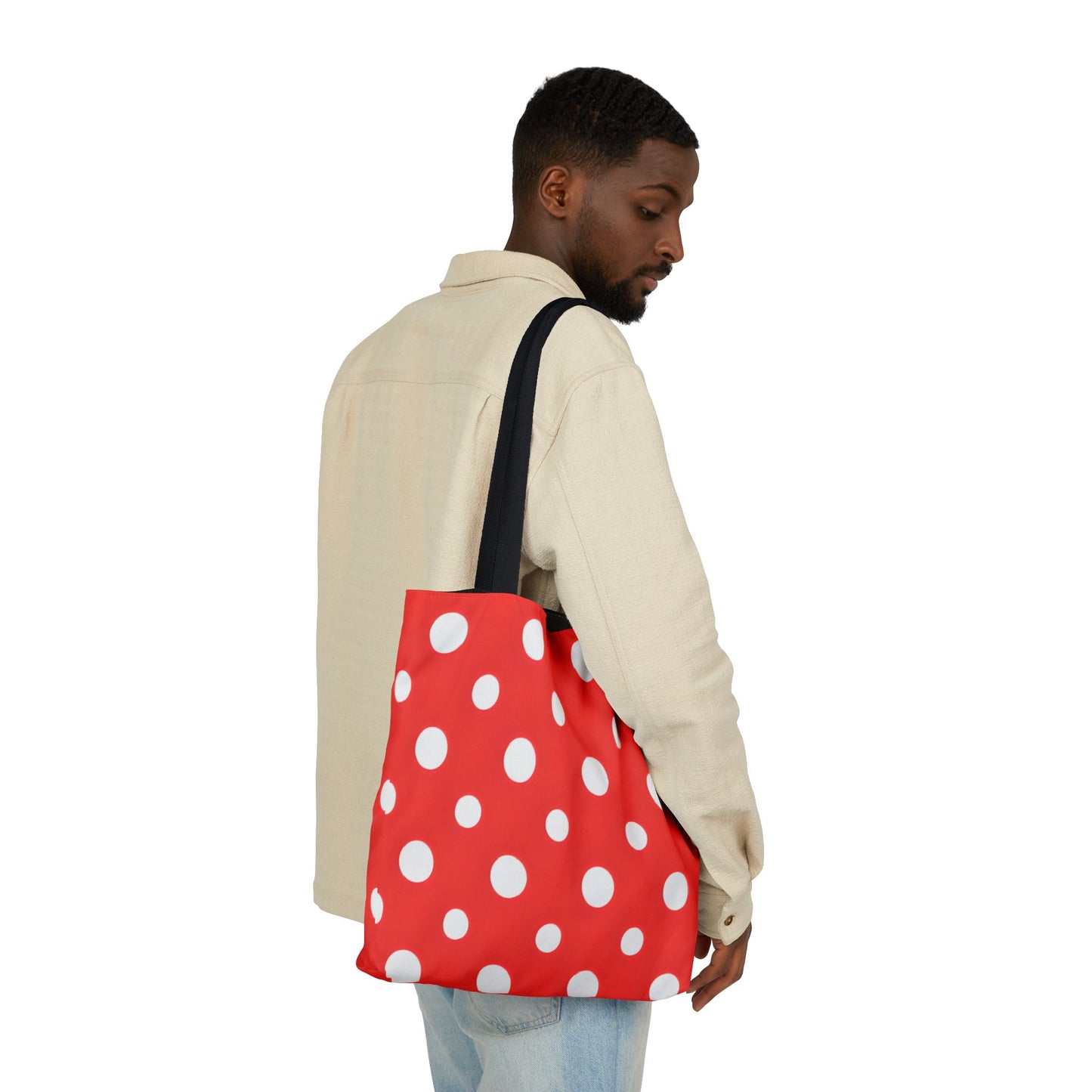 Reba's Red Polka Dot Canvas Tote Bag