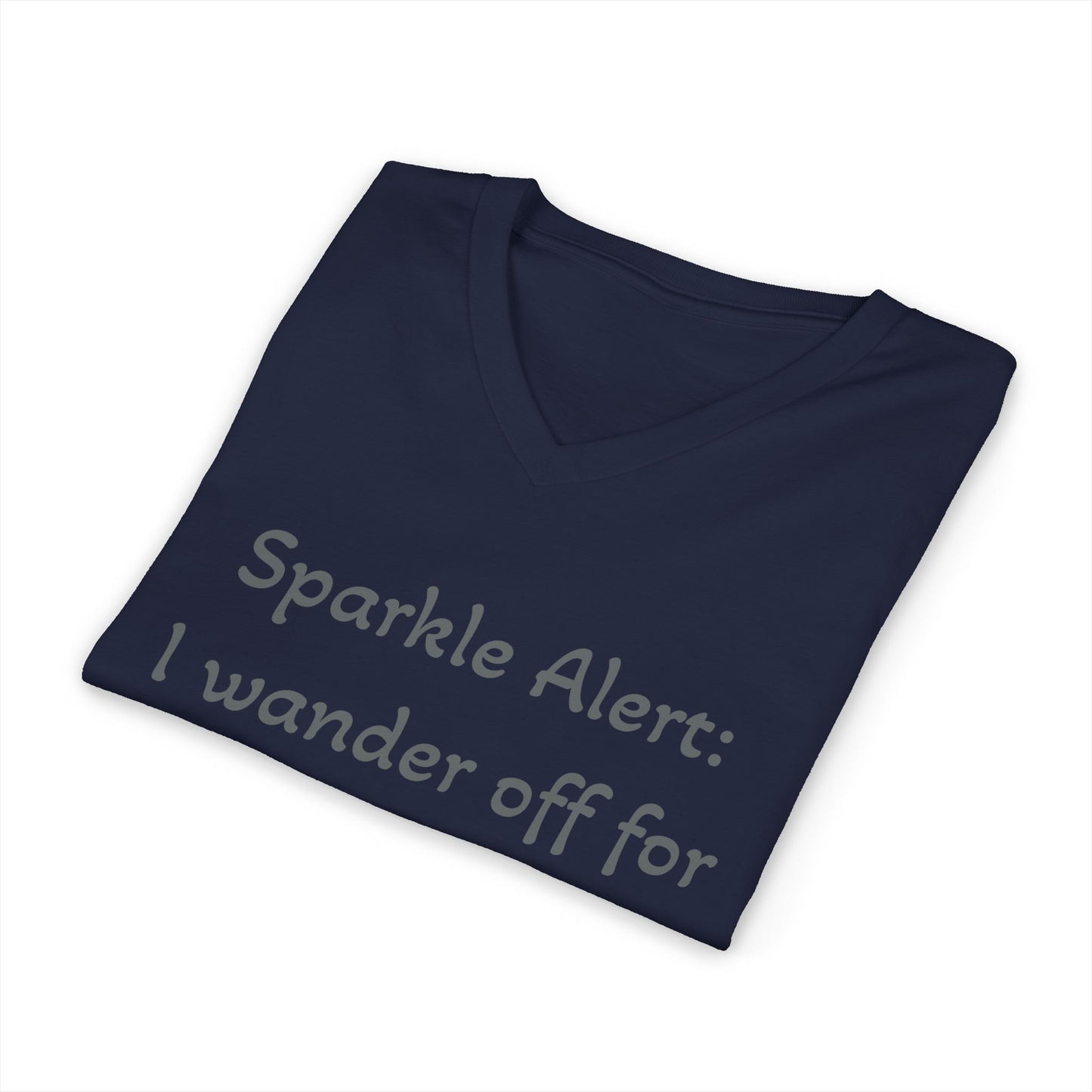 Suzie's "Sparkle Alert: I wander off for Crystals' Women's V-Neck Adult Shirt