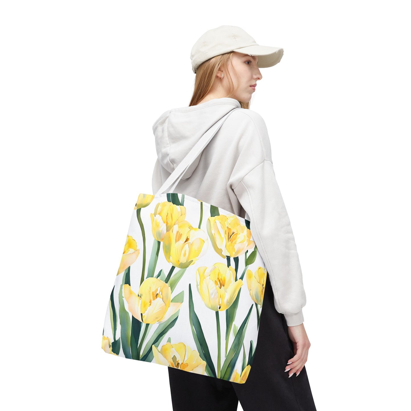 Yetta's Yellow Tulip Floral Tote Bag