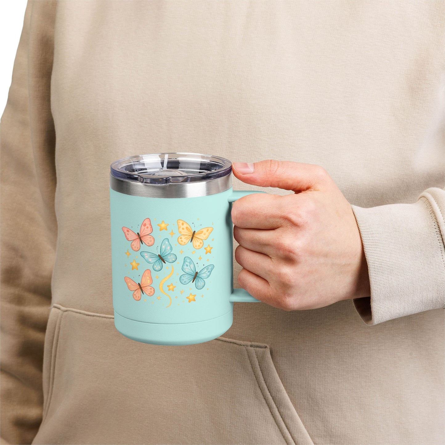 Barb's Butterfly & Stars Coffee Mug Tumbler