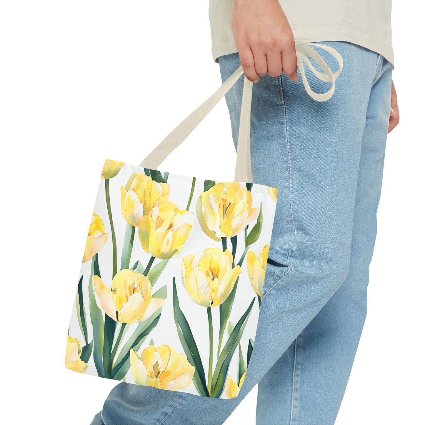 Yetta's Yellow Tulip Floral Tote Bag