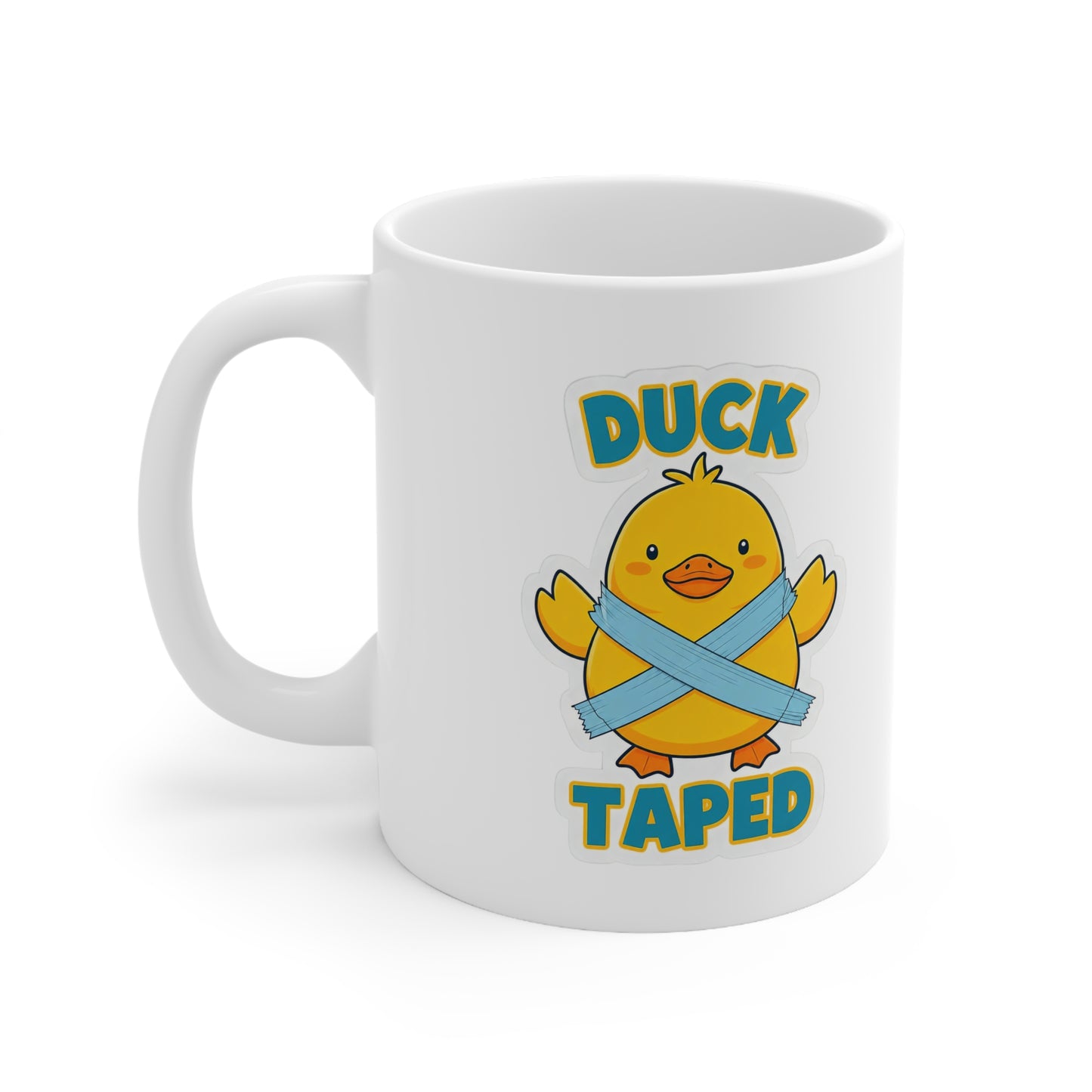 Duck Taped Ceramic Mug, Coffee Cup