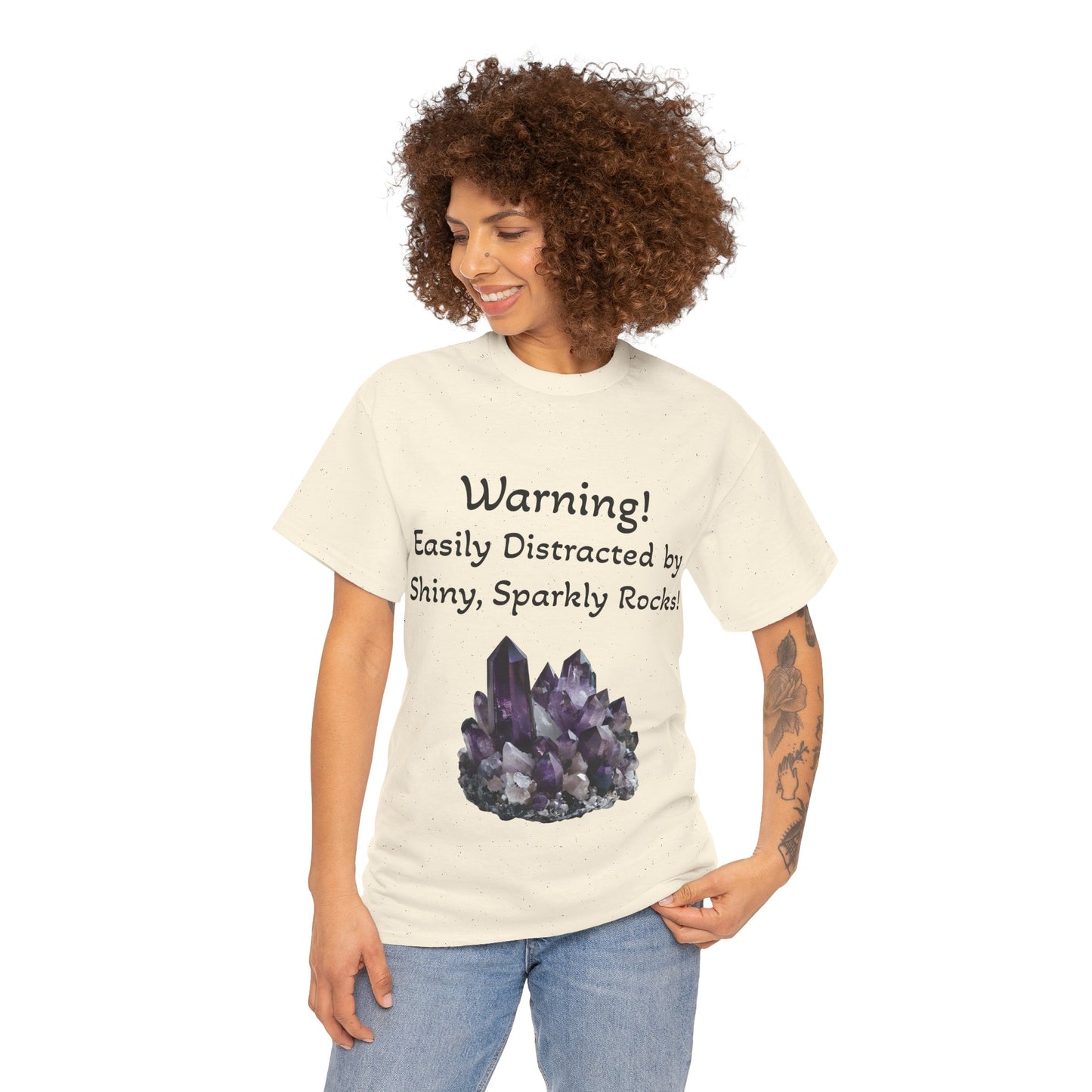 Waylon's "Warning! Easily Distracted by Shiny, Sparkly Rocks!" Adult Shirt