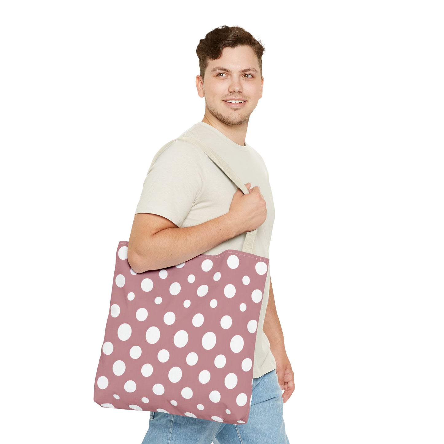 Chic Pink Polka Dot Tote Bag