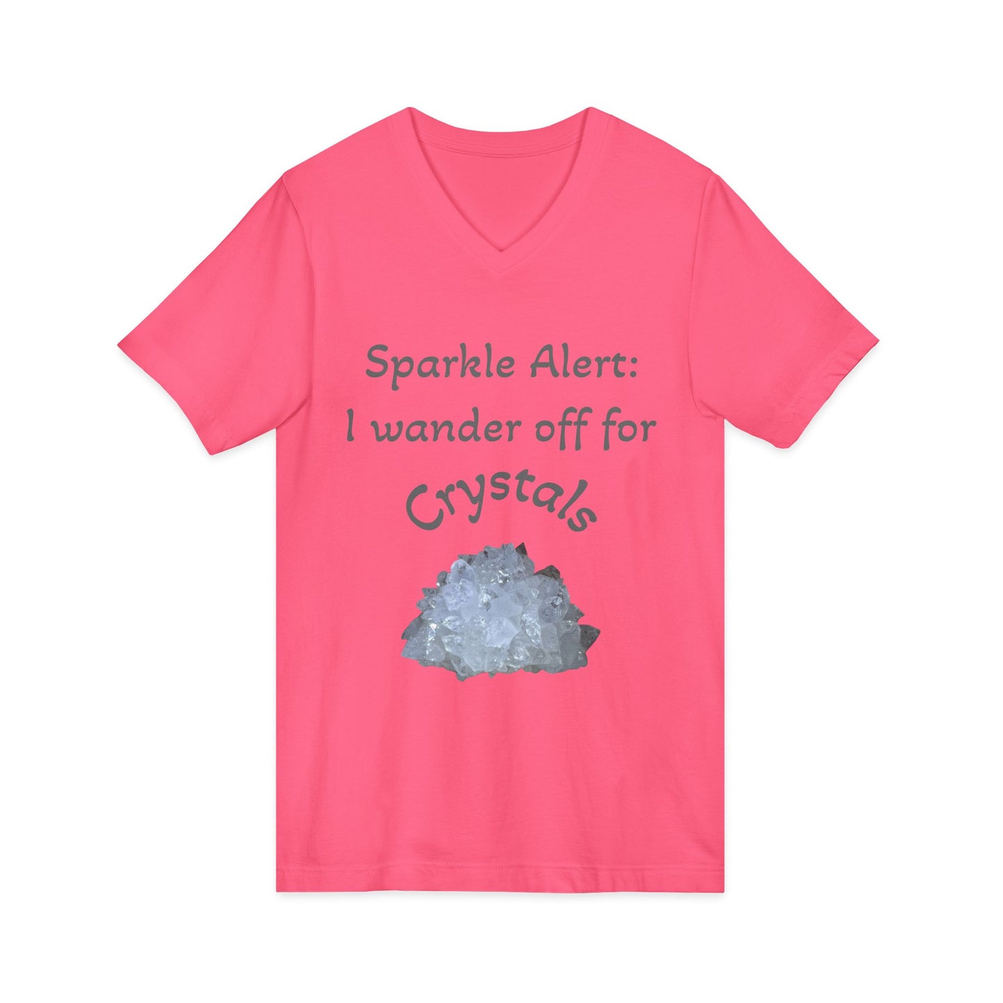 Suzie's "Sparkle Alert: I wander off for Crystals' Women's V-Neck Adult Shirt